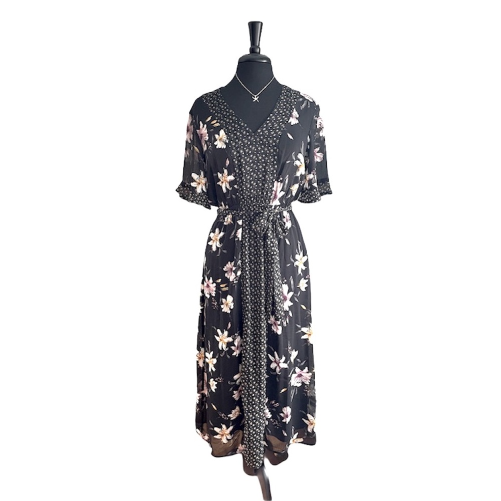 Ruffled Midi Dress Sz S